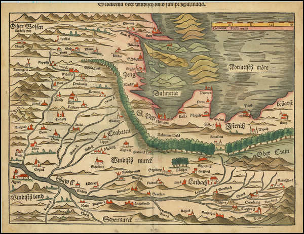 15-Croatia & Slovenia Map By Sebastian Munster