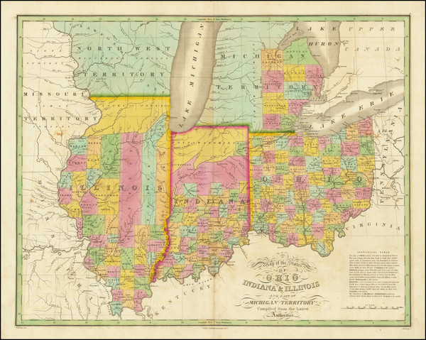 57-Midwest, Illinois, Indiana, Ohio, Michigan and Wisconsin Map By Anthony Finley