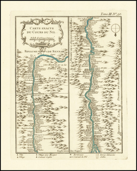 95-North Africa and Curiosities Map By Jacques Nicolas Bellin