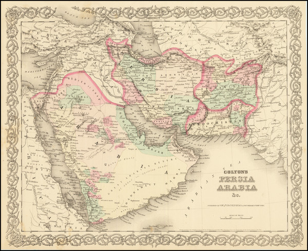 16-Middle East, Arabian Peninsula and Persia & Iraq Map By G.W.  & C.B. Colton