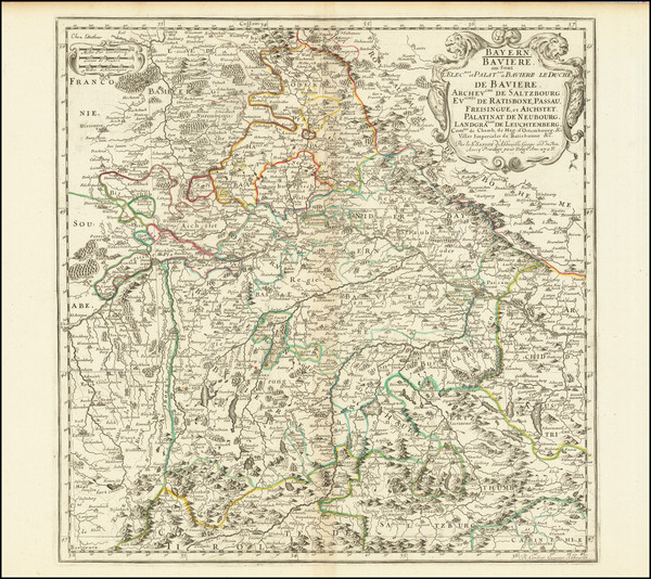 48-Süddeutschland Map By Nicolas Sanson