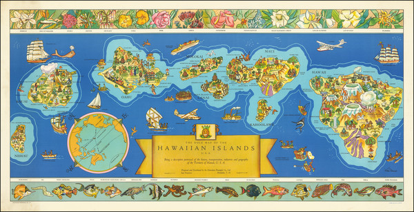 13-Hawaii, Hawaii and Pictorial Maps Map By Hawaiian Pineapple Company