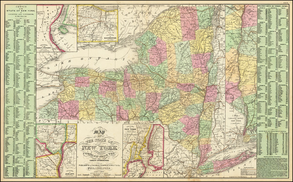 88-New York State Map By Thomas, Cowperthwait & Co.