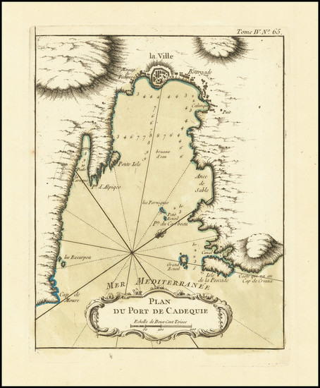 36-Catalonia Map By Jacques Nicolas Bellin