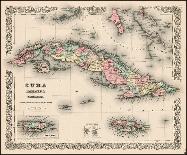 78-Caribbean Map By Joseph Hutchins Colton