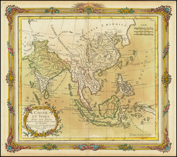 54-China, India, Southeast Asia and Philippines Map By Louis Brion de la Tour