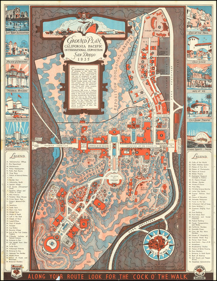 2-Pictorial Maps and San Diego Map By Hancock Oil Company