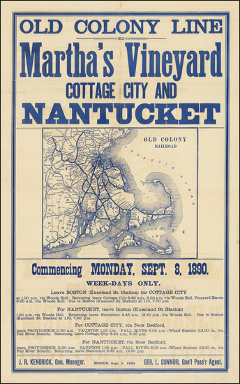 16-Massachusetts Map By Old Colony Railroad