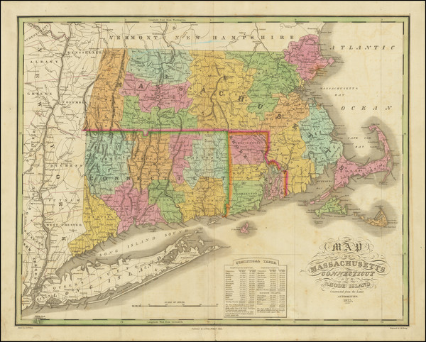 19-New England, Connecticut, Massachusetts and Rhode Island Map By Anthony Finley