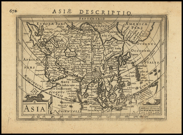 48-Asia Map By Petrus Bertius - Jodocus Hondius