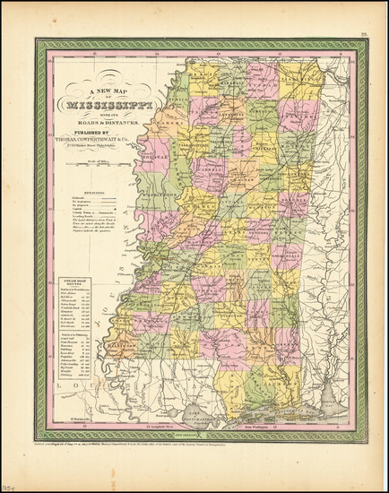 15-Mississippi Map By Thomas, Cowperthwait & Co.