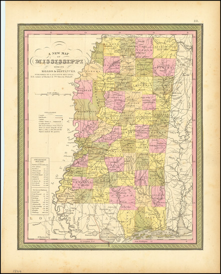 24-Mississippi Map By Samuel Augustus Mitchell