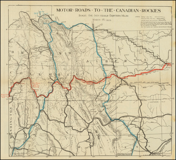 56-Montana, Washington, Western Canada and British Columbia Map By Dawson Brothers