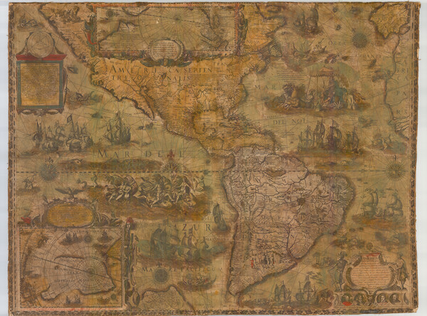 27-America Map By Willem Janszoon Blaeu / Pietro Todeschi / Giuseppe Longhi