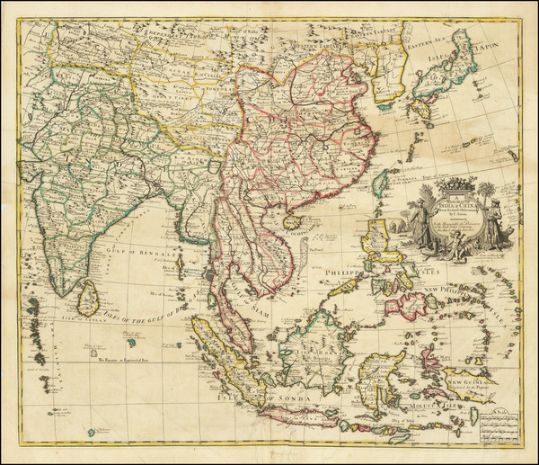 73-China, Japan, India and Southeast Asia Map By John Senex