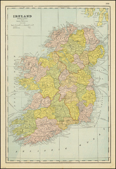 84-Ireland Map By George F. Cram