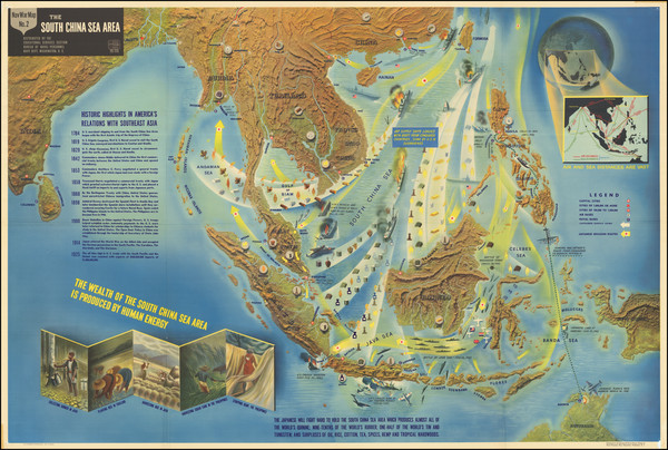 30-Southeast Asia, Philippines and World War II Map By Educational Service Section / U.S. Navy