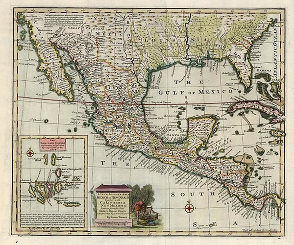 1-Texas, Plains, Southwest and California Map By Emanuel Bowen