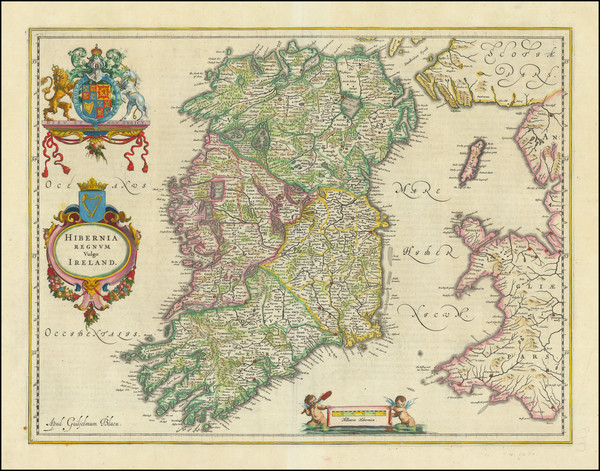 8-Ireland Map By Willem Janszoon Blaeu