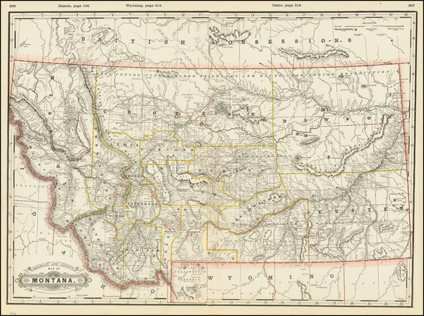 34-Montana Map By George F. Cram