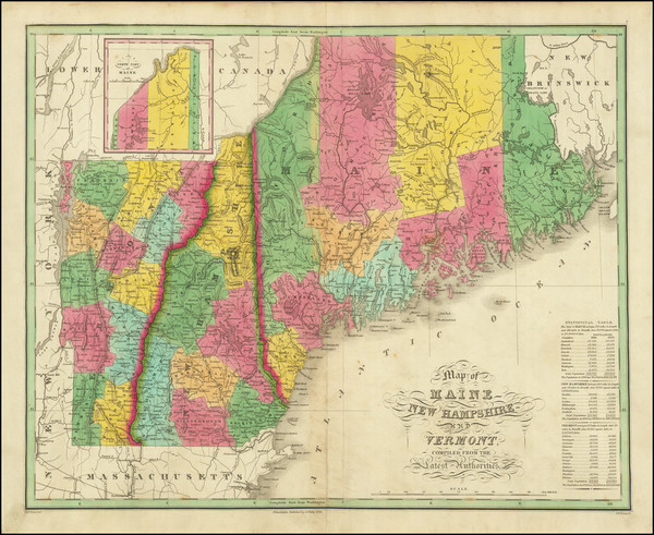 64-New England, Maine, New Hampshire and Vermont Map By Anthony Finley