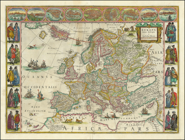 95-Europe Map By Willem Janszoon Blaeu