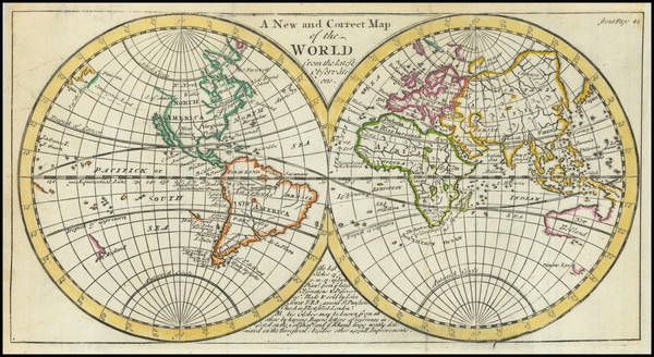 78-World and California as an Island Map By John Senex