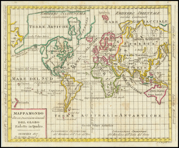 92-World Map By Giovanni Valerio Pasquali