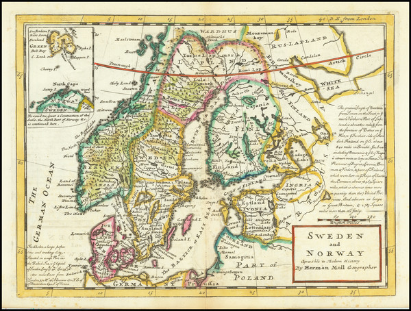 70-Scandinavia Map By Herman Moll