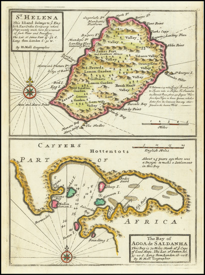 79-South Africa and African Islands, including Madagascar Map By Herman Moll