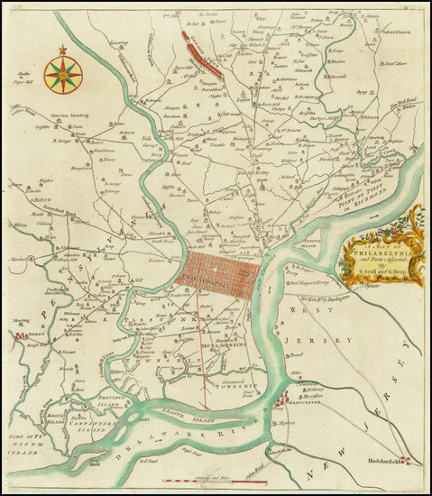 5-Pennsylvania and Philadelphia Map By Nicholas Scull  &  George Heap