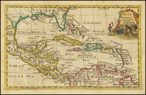 74-Florida and Caribbean Map By Thomas Jefferys