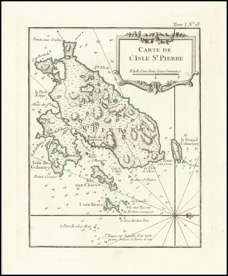 89-Eastern Canada Map By Jacques Nicolas Bellin