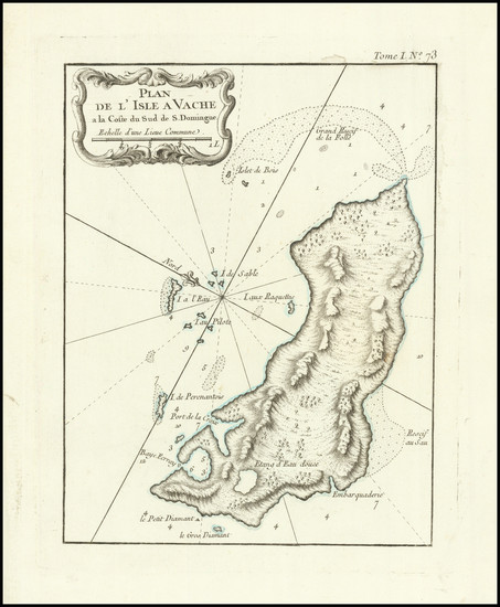 44-Hispaniola Map By Jacques Nicolas Bellin