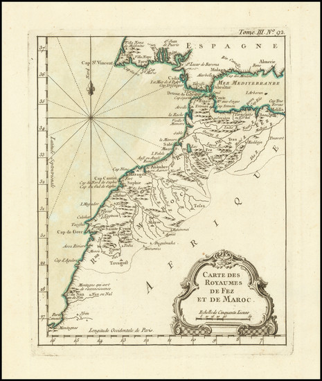 17-North Africa Map By Jacques Nicolas Bellin