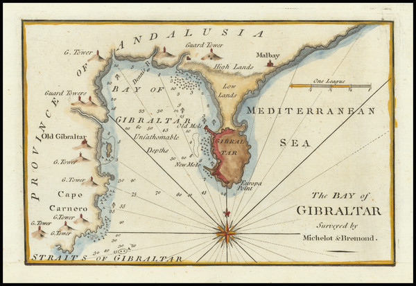 15-Gibraltar Map By John Cary