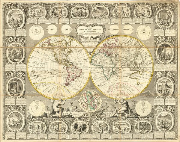 96-World Map By Jean Baptiste Louis Clouet - Louis Joseph Mondhare