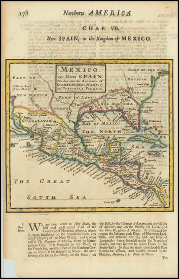 56-Mid-Atlantic, Southeast, Texas, Southwest and Central America Map By Herman Moll