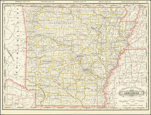 43-Arkansas Map By George F. Cram