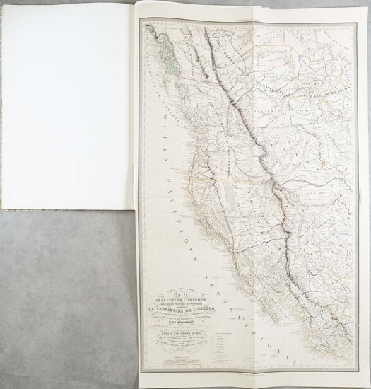 22-Rocky Mountains, Pacific Northwest, California and Atlases Map By Eugene Duflot De Mofras