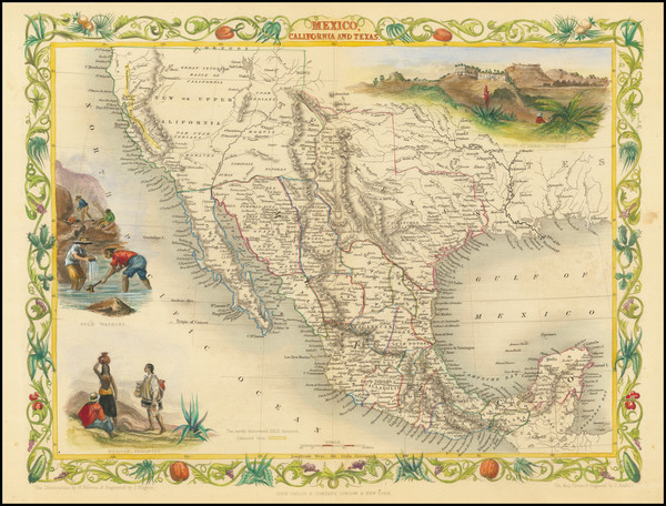86-Texas, Southwest, Rocky Mountains, Mexico and California Map By John Tallis