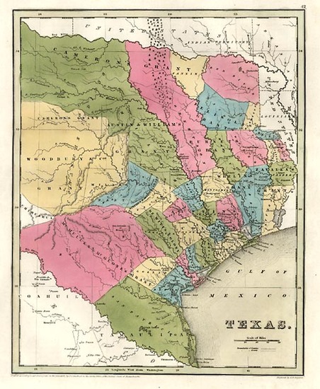 79-Texas and Southwest Map By Thomas Gamaliel Bradford