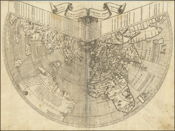 98-World, South America and America Map By Johannes Ruysch