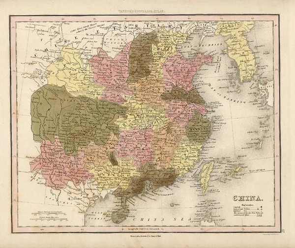 57-Asia, China and Korea Map By Henry Schenk Tanner