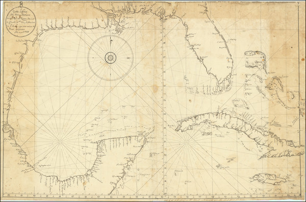 5-Florida, Texas, Mexico, Cuba and Bahamas Map By Anonymous