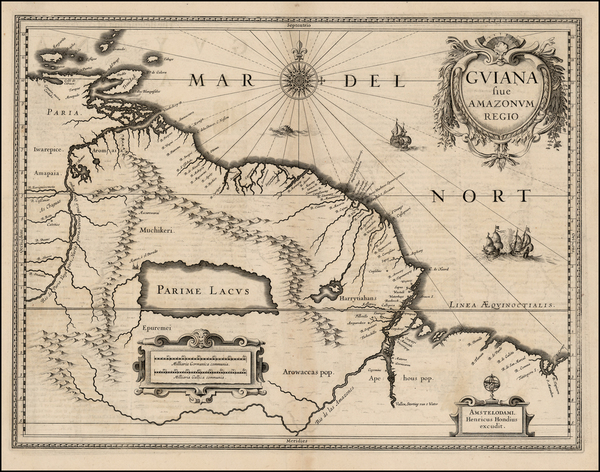 61-South America Map By Henricus Hondius