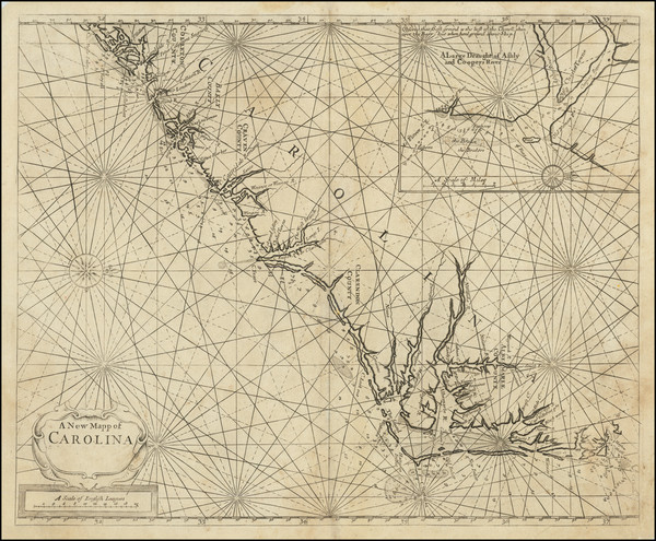 79-North Carolina and South Carolina Map By William Mount  &  Thomas Page