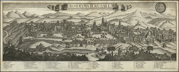 83-Jerusalem Map By Johanne Christoph Haffner