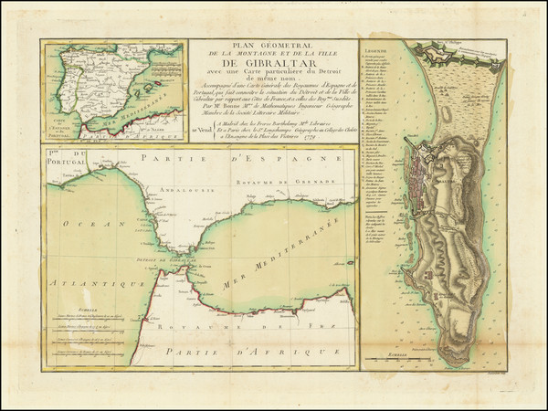 71-Gibraltar Map By Rigobert Bonne