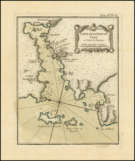 47-Spain Map By Jacques Nicolas Bellin